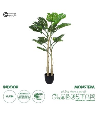 GloboStar® Artificial Garden MONSTERA PLANT 20005 - Τεχνητό Διακοσμητικό Φυτό Μονστέρα Υ110cm